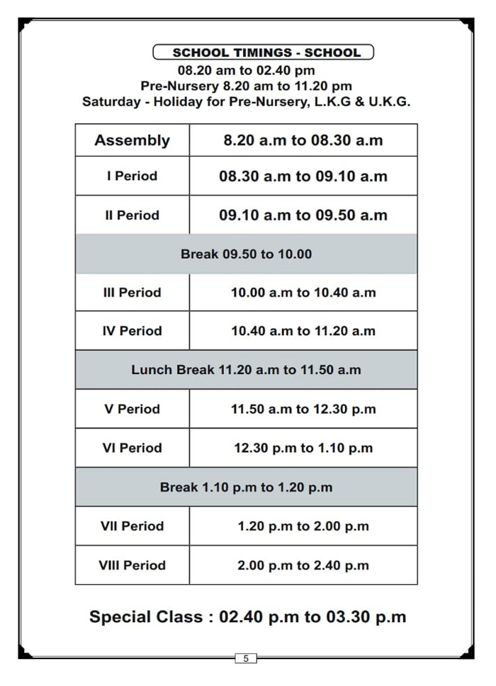 School Timings Holy Cross School CBSE Whitefield Bangalore